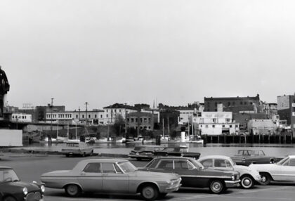 A black-and-white photograph of Victoria in the 1970s